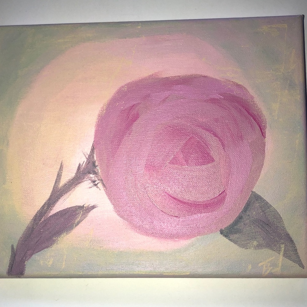 Original painting art Single Rose